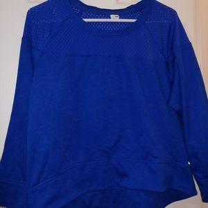 sapphire blue mesh top champion sports sweatshirt